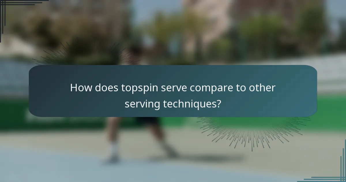 How does topspin serve compare to other serving techniques?