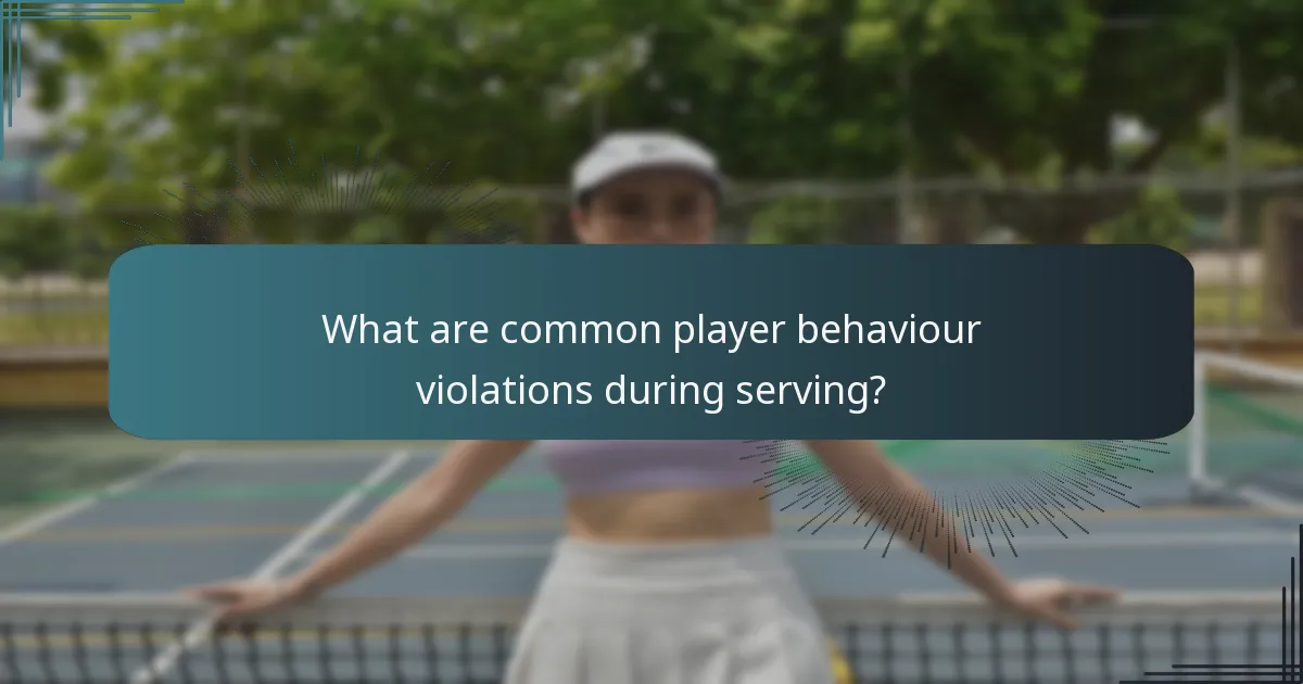 What are common player behaviour violations during serving?