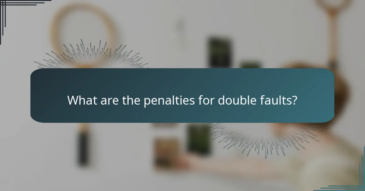 What are the penalties for double faults?