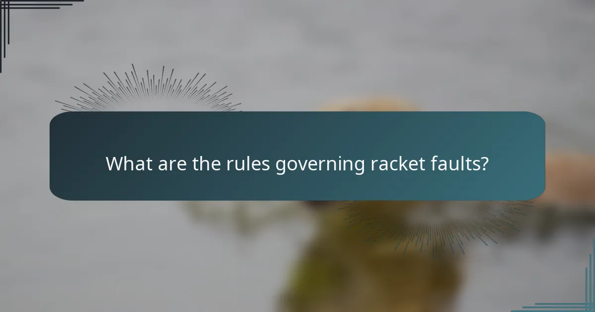 What are the rules governing racket faults?
