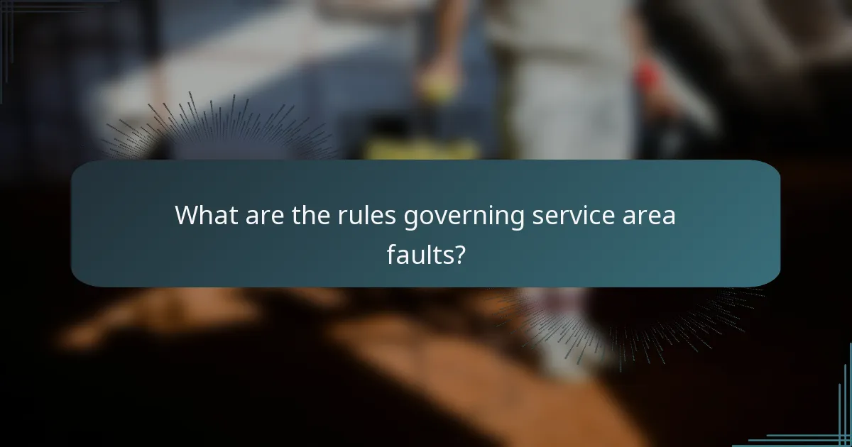 What are the rules governing service area faults?