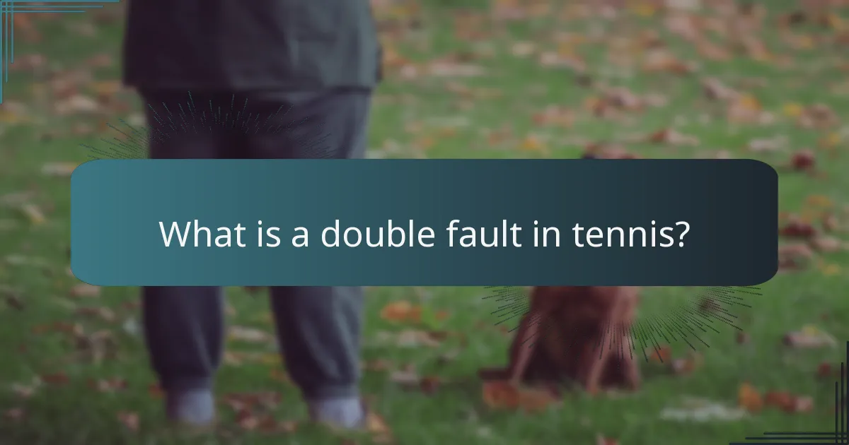 What is a double fault in tennis?