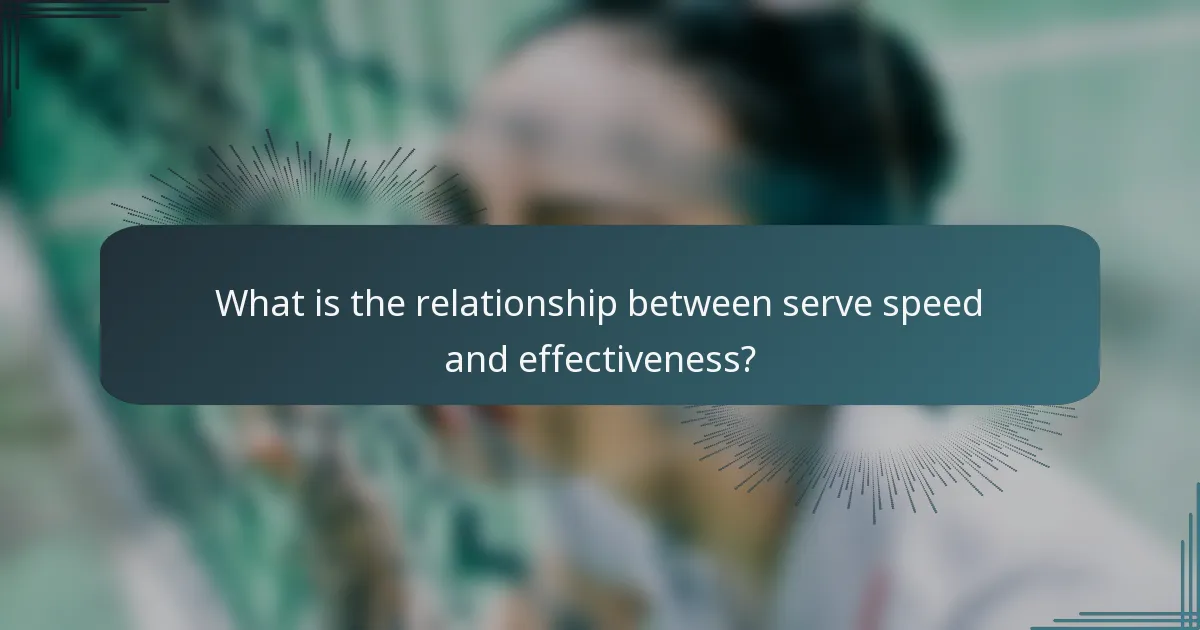 What is the relationship between serve speed and effectiveness?