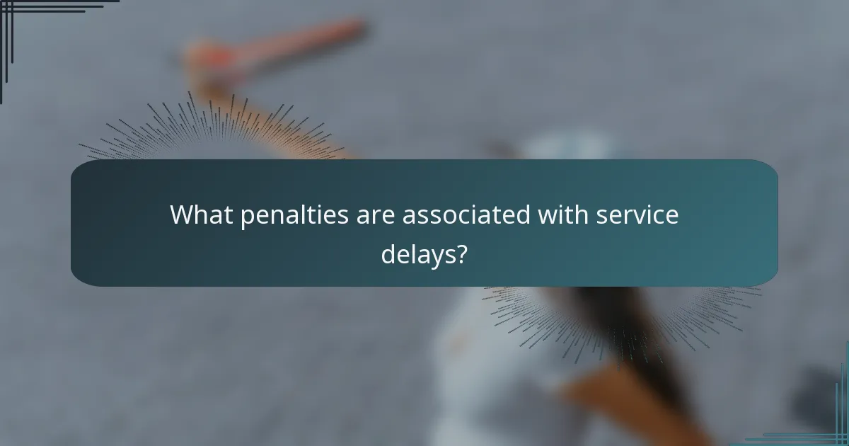 What penalties are associated with service delays?
