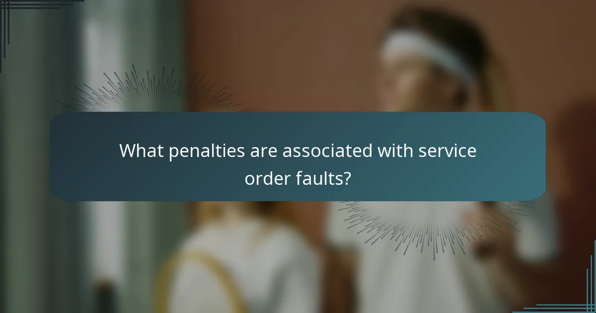 What penalties are associated with service order faults?