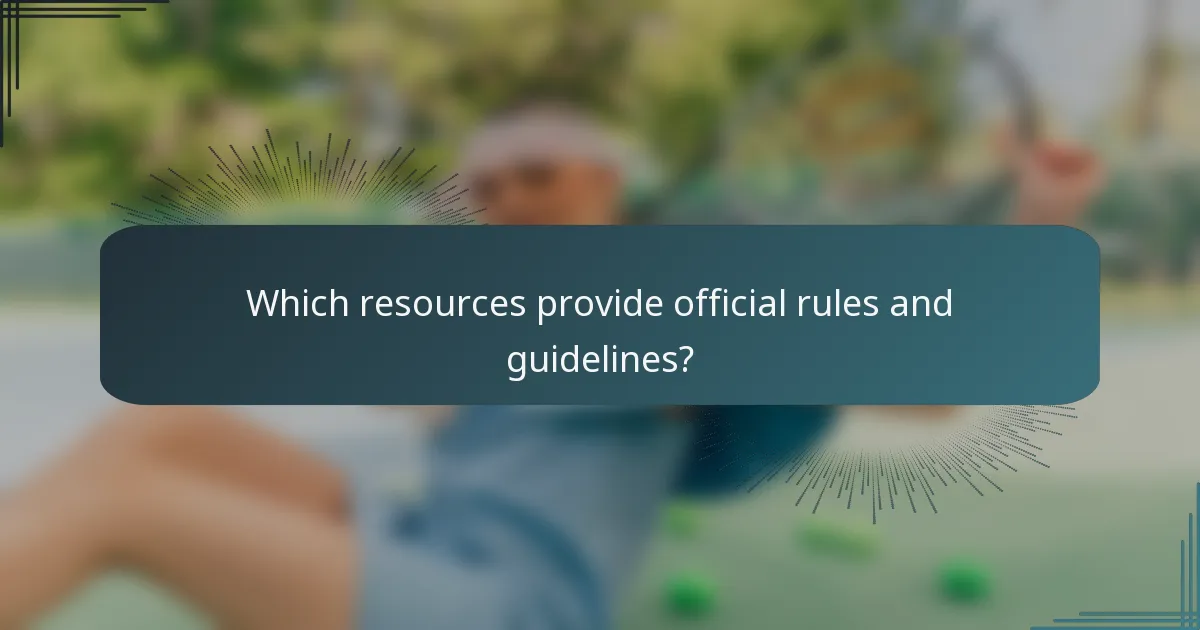 Which resources provide official rules and guidelines?